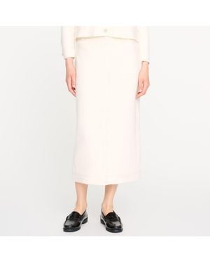Barrie Long Denim Skirt In Cashmere And Cotton - Natural