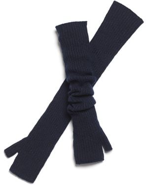 Barrie Long Cashmere Fingerless Gloves - Blue