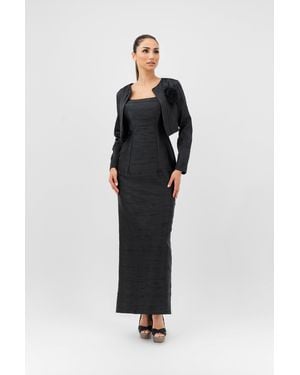 Baruni Rawand Dress-Jacket Set - Black
