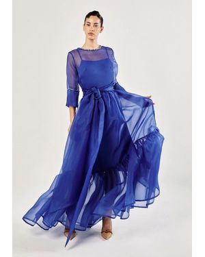 Baruni Beatrice Organza Occasion Dress - Blue