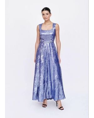 Baruni Monarda Metallic Maxi Dress - White