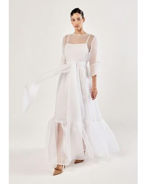 Baruni Beatrice Organza Occasion Dress - White