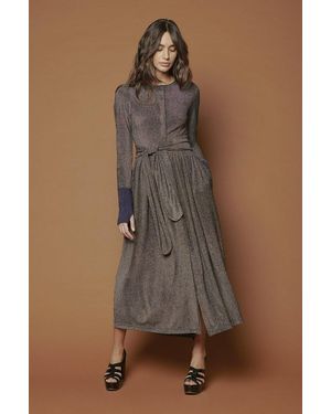 Baruni Midi Dress With Contrasting Cuffs - Brown