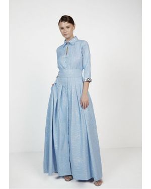 Baruni Zinnia Jacquard Shirt Gown - Blue