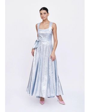 Baruni Monarda Metallic Maxi Dress - White
