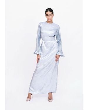 Baruni Catmint Metallic Evening Dress - White