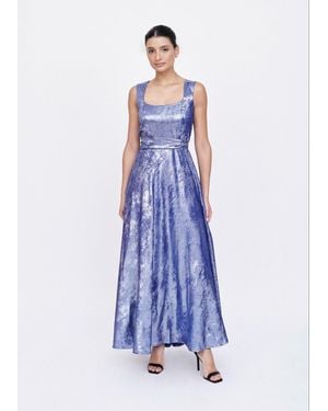 Baruni Monarda Metallic Maxi Dress - White