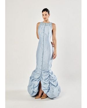 Baruni Gwyneth Jacquard Evening Gown - White