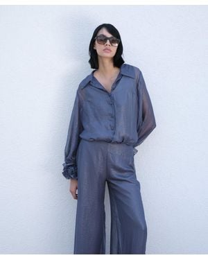 Baruni Ashtar Shirt-Pants Set - Blue