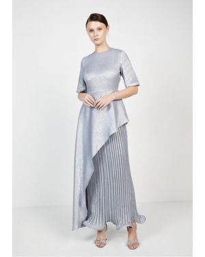 Baruni Marigold Metallic Occasion Dress - Blue