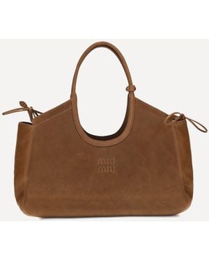 Miu Miu Ivy Nappa Shopping Bag - Brown
