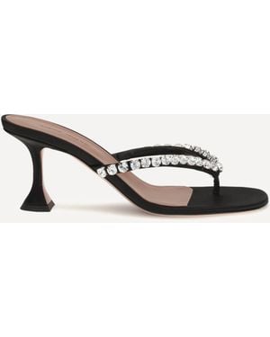 AMINA MUADDI Gigi Crystal-Embellished Thong Sandals - Natural