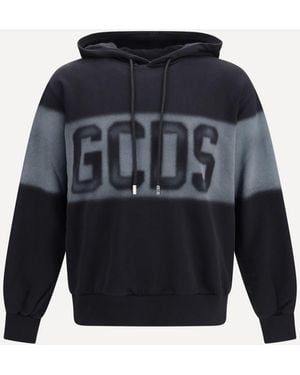 Gcds Spray Logo Hooded Sweatshirt - Blue