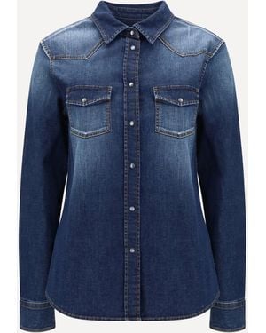 Jacob Cohen Camicia Western A Maniche Lunghe - Blu