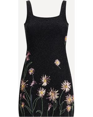 STAUD Le Sable Sequin-Embellished Floral Mini Dress - Black