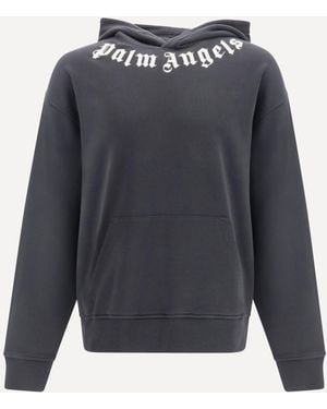 Palm Angels Logo Hoodie - Blue