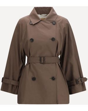 Max Mara Technical Cotton-Blend Twill Trench - Brown