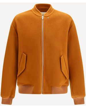Valentino Virgin Wool And Cashmere Jacket - Orange