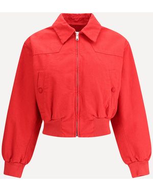 Prada Giacca Con Logo Cut-Out - Rosso