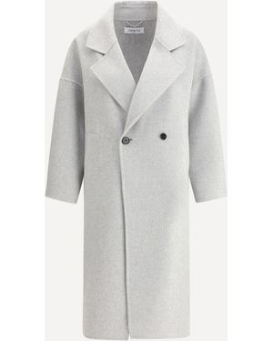 Aftercoat Double-Breasted Long Coat - White