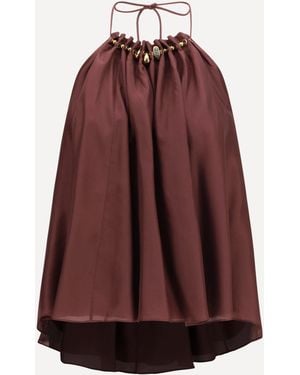 Zimmermann Aster Beaded Ruched Top - Purple