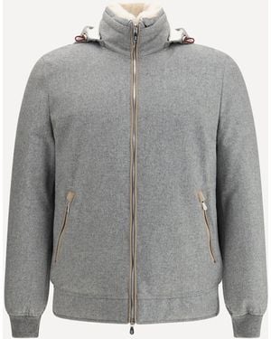 Brunello Cucinelli Wool Puffer Jacket - Gray