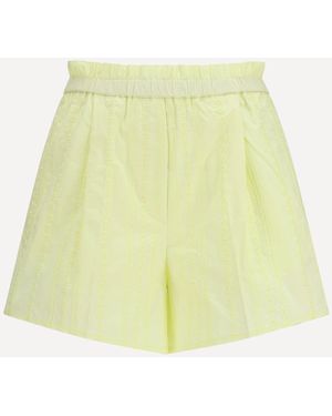 forte_forte Forte_Forte Les Fleurs Embroidery Cotton Poplin Shorts - Yellow