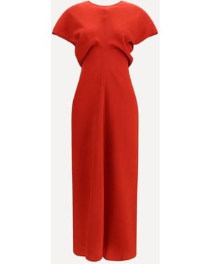 TOTEME Slouch Waist Wool Dress - Red