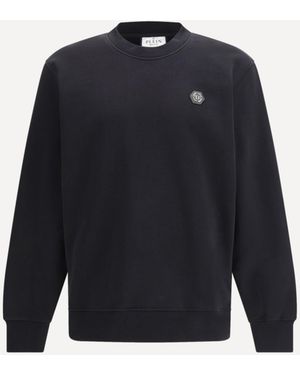 Philipp Plein Crewneck Sweatshirt With Round Neckline - Blue