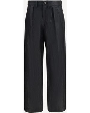 Kristina Ti Straight-Leg Faux Leather Trousers With Vintage Effect - Black