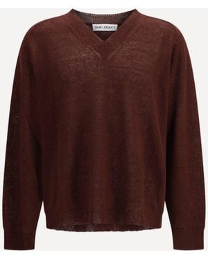 Our Legacy V-Neck Jumper - Purple