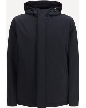Herno Water-Repellent Nylon Hooded Padded Jacket - Blue