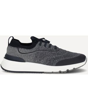 Brunello Cucinelli Techno Cotton Knit Sneakers Runners - White