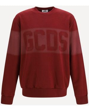 Gcds Logo Spray Crewneck Sweatshirt - Red