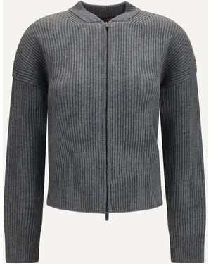 Max Mara Carnet Ribbed Cardigan - Gray