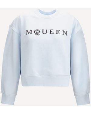 McQueen Logo Printed Sweatshirt - Blue
