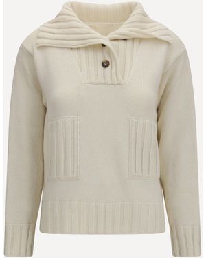 Ella Ribbed Neck Jumper - Natural