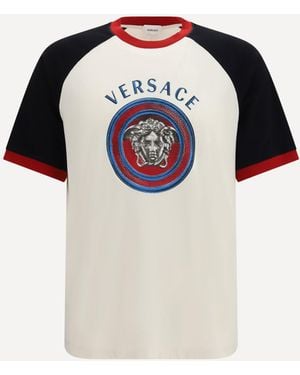 Versace T-Shirt Cotton Jersey Medusa Logo - Blue