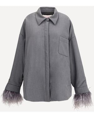 Valentino Feather Jacket - Grey