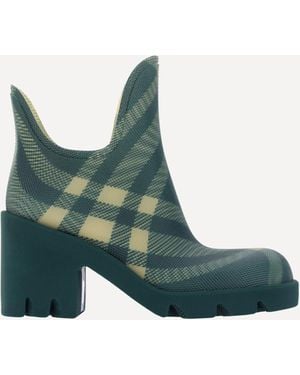 Burberry Marsh Heeled Ankle Boots - Green