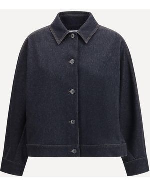 Max Mara Pure Denim Print Jersey Jacket - Blue