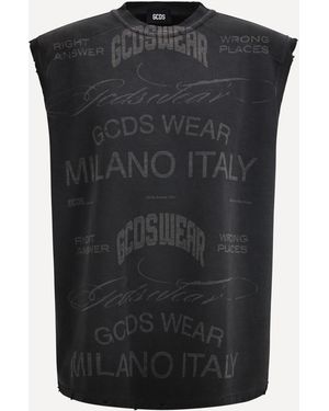 Gcds History Sleeveless Sweatshirt - Black