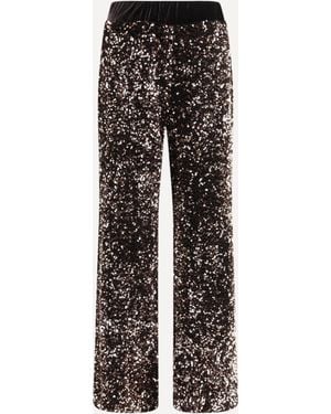 Ella Velvet Trousers With Sequins - Pink
