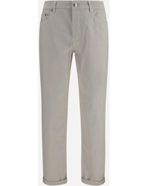 Brunello Cucinelli Jeans With Turn-Up Hem - Grey