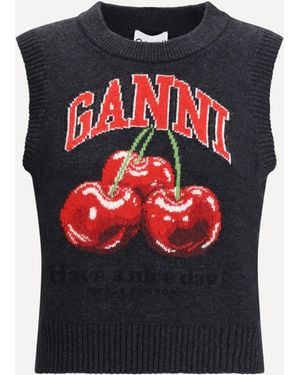 Ganni Wool Vest - Black