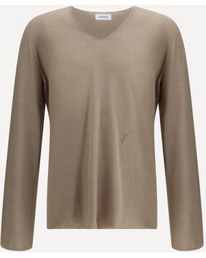 Ferragamo V-Neck Sweater - Natural
