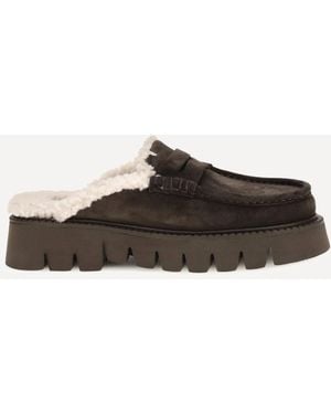 Pedro Garcia Savy Shearling Mules - White