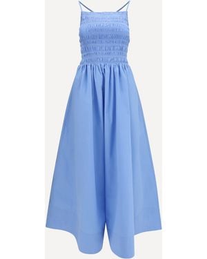 Ganni Poplin Maxi Dress - Blue