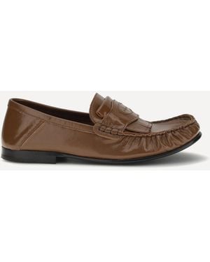 Marni Leather Loafers With Tassels And Foldable Heel - White