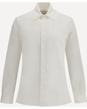 Valentino Rockstud Untitled Cotton Shirt - White